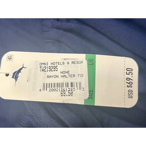 Tommy Bahama Womens Navy Rayon $69.50 Sleeveless Halter Top Blue Size- - Picture 3 of 5
